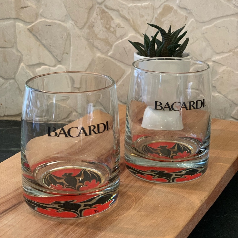 BACARDI | Set of 2 | Heavy Bottom Reverse Taper Bacardi Tumblers